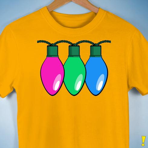 Polysexual Pride Christmas Lights Premium Unisex T-Shirt - Gold